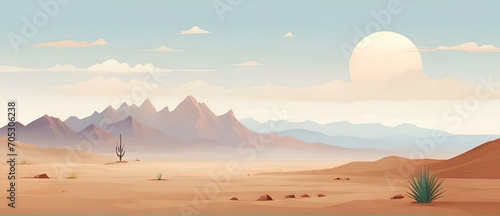Flat Design landscape desert Nature Background