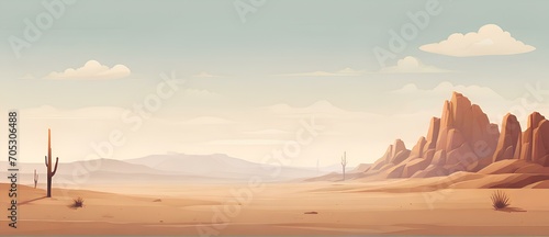 Flat Design landscape desert Nature Background