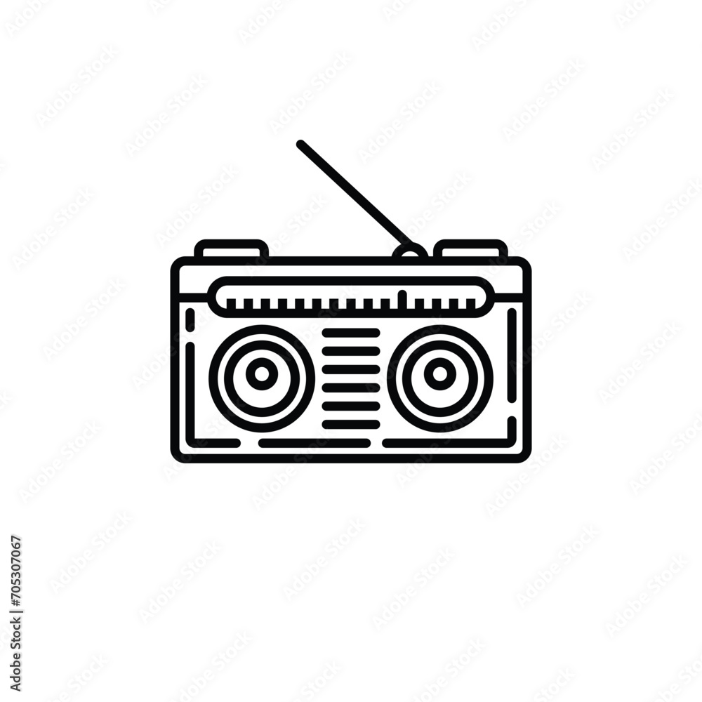 Original vector illustration. The contour icon of the radio receiver. A design element. Original vector illustration. The contour icon of the radio receiver. A design element.