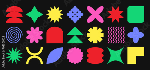 Shape retro vector icon, abstract y2k figure, modern sticker, geometry simple form, groovy futuristic element set. Minimal illustration