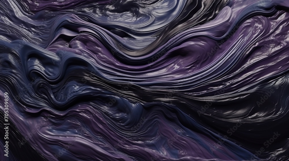 Obraz premium Abstract black and purple acrylic painted fluted 3d painting texture luxury background banner on canvas - Purple and black waves swirls. Decor concept. Wallpaper concept. Art concept. 3d concept.