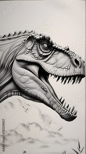 hand drawn illustration of a dinosaur © Maxim