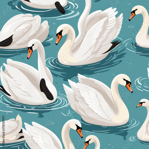 Elegant swan-patterned backdrop