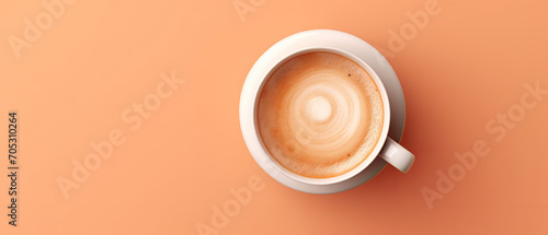 Cappuccino on a Soft Peach Background