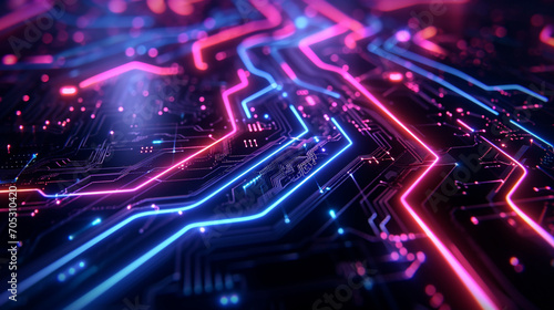 Mesmerizing Maze Of Neon Lines On A Mysterious Dark Wallpaper