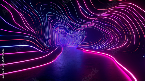 Mesmerizing Maze Of Neon Lines On A Mysterious Dark Capture Wallpaper
