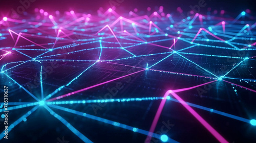 Mesmerizing Maze Of Neon Lines Representing Intercon View Background