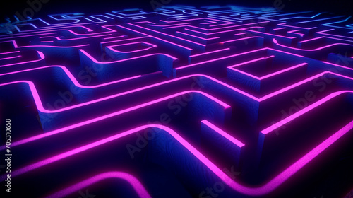 Mesmerizing Maze Of Neon Lines Representing Intercon View Wallpaper