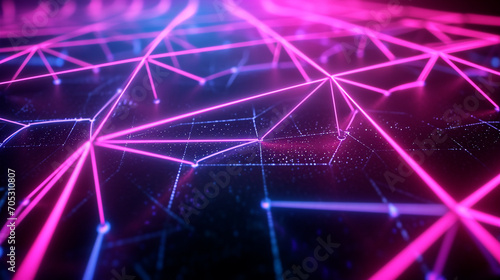 Mesmerizing Maze Of Neon Lines Representing Intercon View Wallpaper