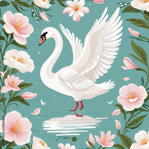 Wallpaper Mural Elegant White Swan Drawing Torontodigital.ca