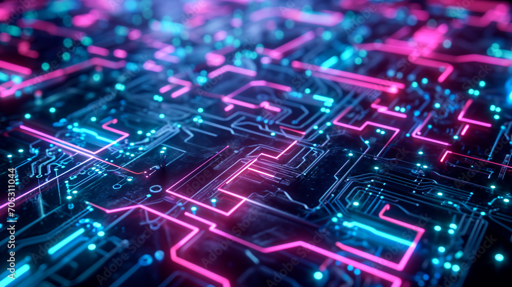 Mesmerizing Maze Of Neon Patterns On A Dark Surface Technology Wallpaper Mesmerizing Maze Of Neon Patterns On A Dark Surface Technology Wallpaper