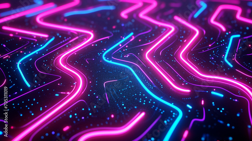 Mesmerizing Maze Of Neon Patterns On A Dark Surface Image Background