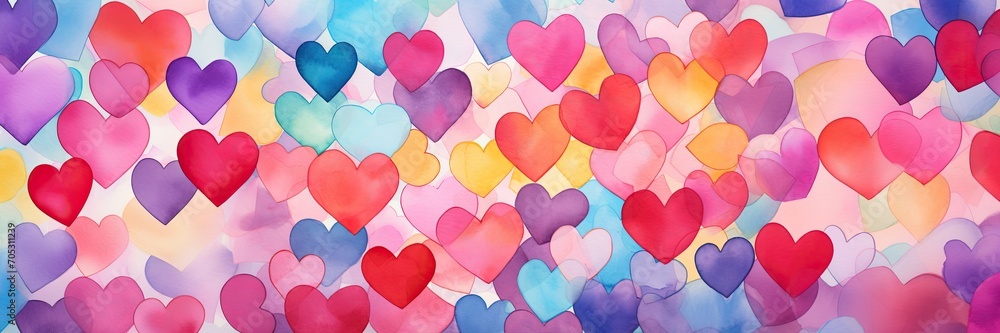 Colorful Valentines Day Heart Background Illustration