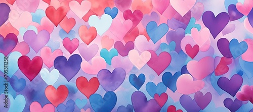 Colorful Valentines Day Hea...