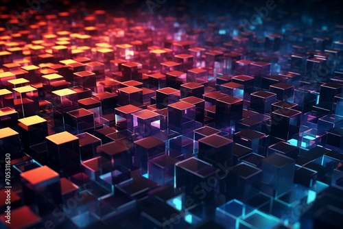 Pixel perfection Glowing cube texture background with abstract mosaic squares