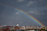 The rainbow is a phenomenon that occurs when it is sunny and sunny due to the refraction of light.