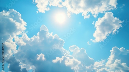 Summer blue sky cloud gradient light white background.beauty bright cloud cover in the sun calm cler winter air background .spring wind photo