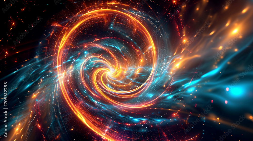 Fototapeta premium blue neon abstract technology inspired dark wallpaper background