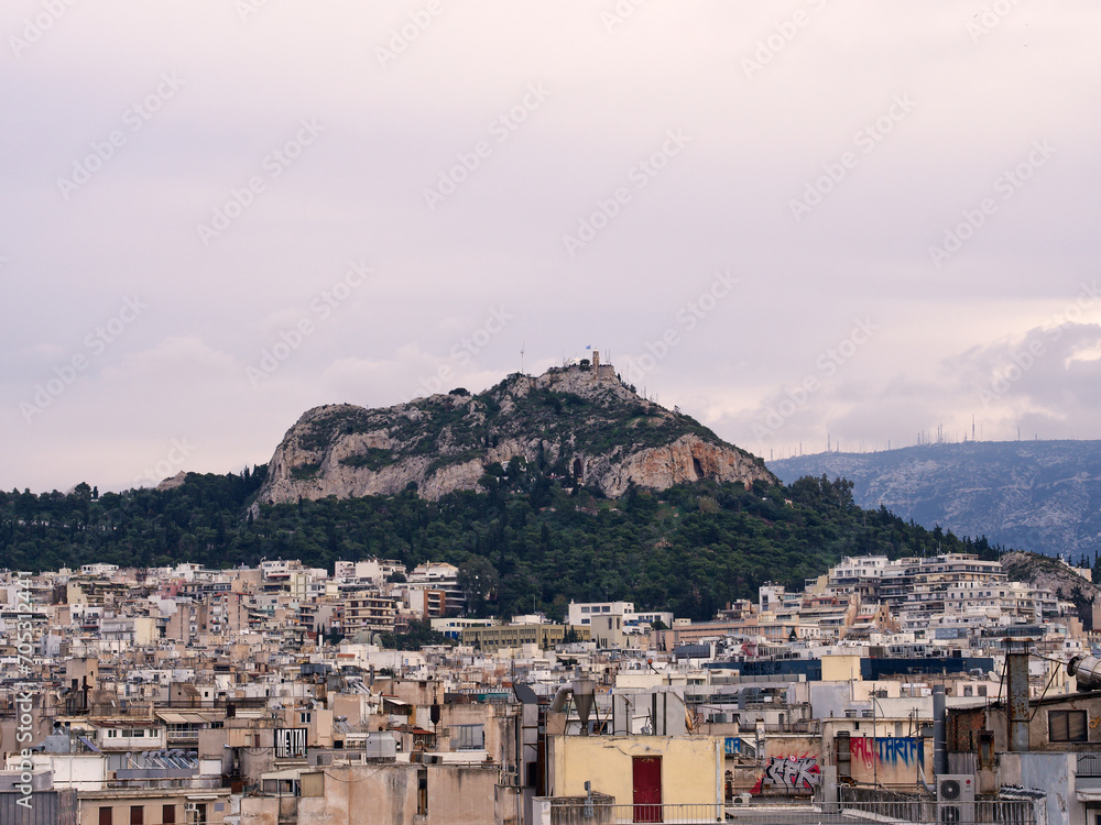 Lycabettus hill in Athens. City view. Greece. High quality photo