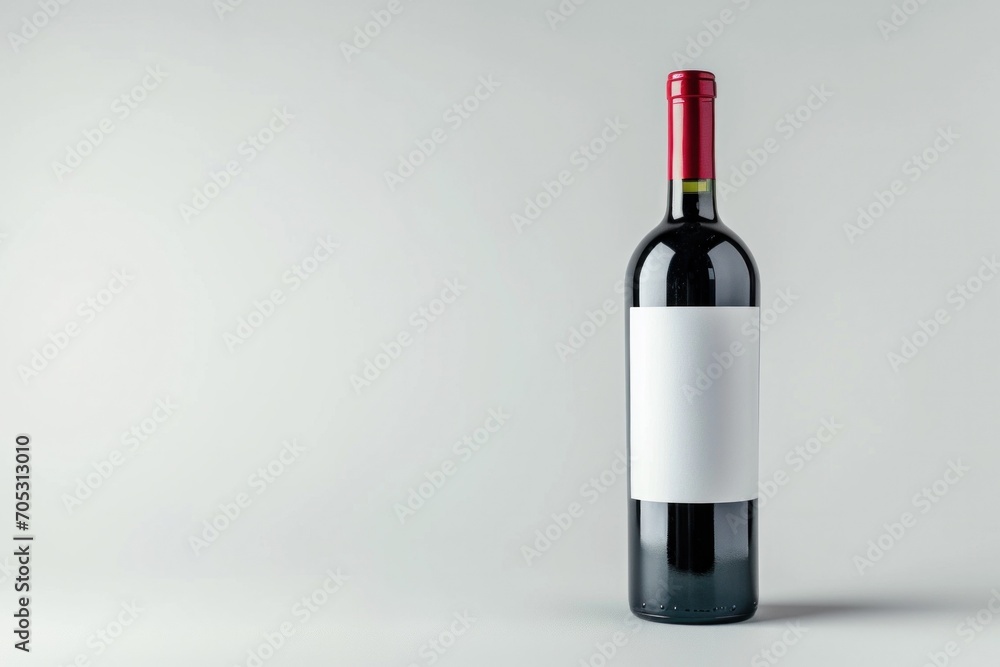 Bottle of red wine with a clean, minimalist design, against a simple black and white background. Bottle of red wine with a clean, minimalist design, against a simple black and white background.