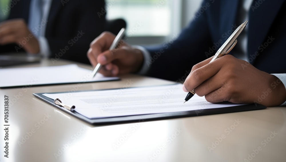 Businessmen signing contract Businessmen signing contract