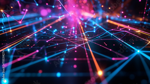 Technology-inspired Neon Patterns Creating A Dynamic Capture Wallpaper