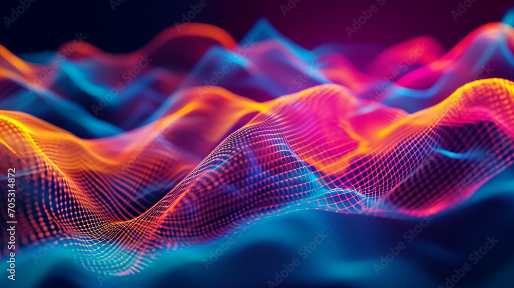 Waves Of Neon Light Forming A Dynamic And Dark Abstr Wallpaper Waves Of Neon Light Forming A Dynamic And Dark Abstr Wallpaper