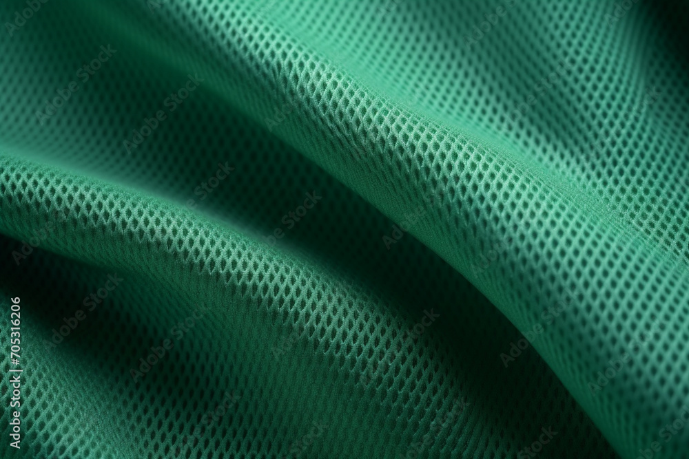 Fototapeta premium background of the texture of dark green nylon textile fabric laid in soft folds close-up,wallpaper concept,the basis for the banner