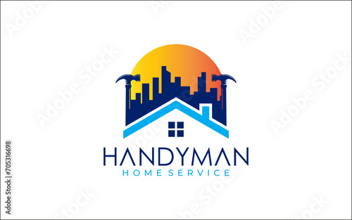 Illustration vector graphic of construction, home repair, renovation, and building concept logo design template