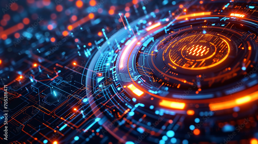 Dark Technology-themed Background With Intricate Neo View Technology Wallpaper Dark Technology-themed Background With Intricate Neo View Technology Wallpaper