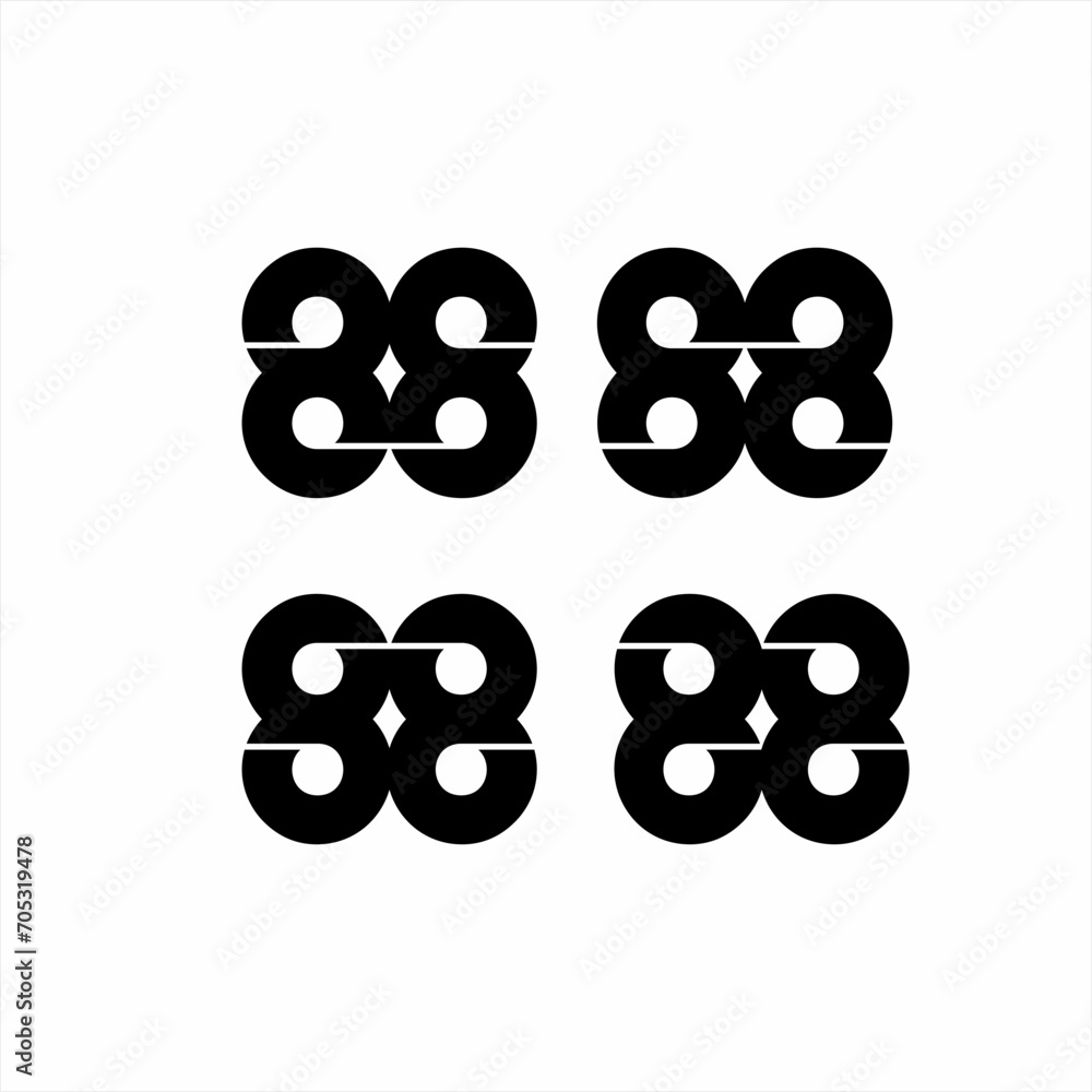 The number 88 logo design is simple and unusual. Vector illustration. The number 88 logo design is simple and unusual. Vector illustration.