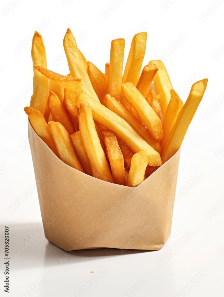 French fries is cooking into deep fryer at kitchen. Generative AI French fries is cooking into deep fryer at kitchen. Generative AI