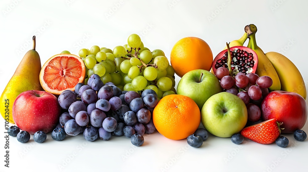 Including various fruits white background Including various fruits white background