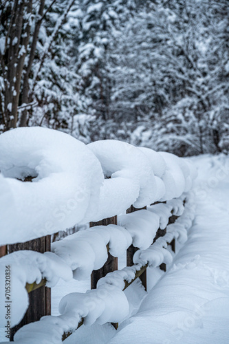 The tourist resort of Tarvisio after a heavy snowfall