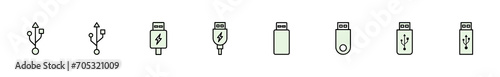 Usb icon set. Flash disk icon vector