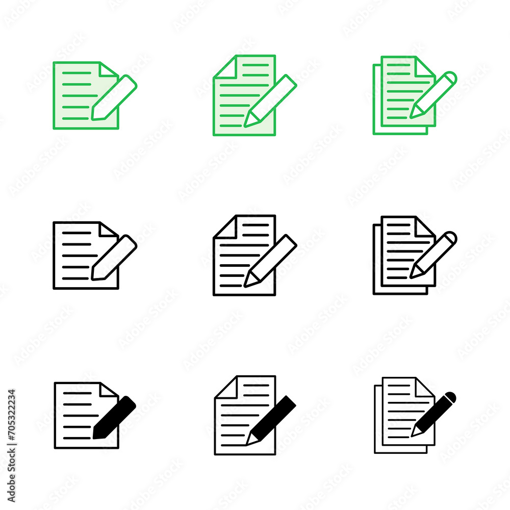 Note icon set. notepad icon vector Note icon set. notepad icon vector