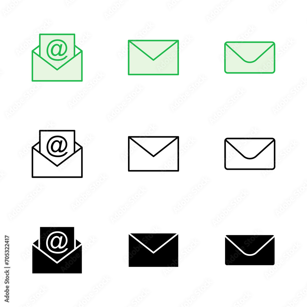 Mail icon set. email icon vector. E-mail icon. Envelope illustration Mail icon set. email icon vector. E-mail icon. Envelope illustration