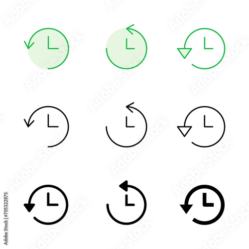 History icon set. recent event history