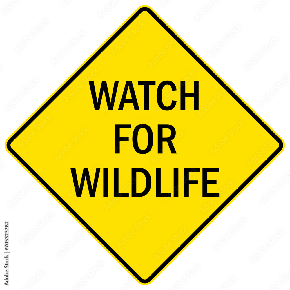 Directional hiking trail safety sign watch for wildlife Directional hiking trail safety sign watch for wildlife
