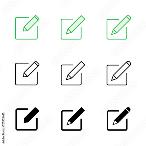 Edit icon set. edit document icon. edit text icon. pencil. sign up