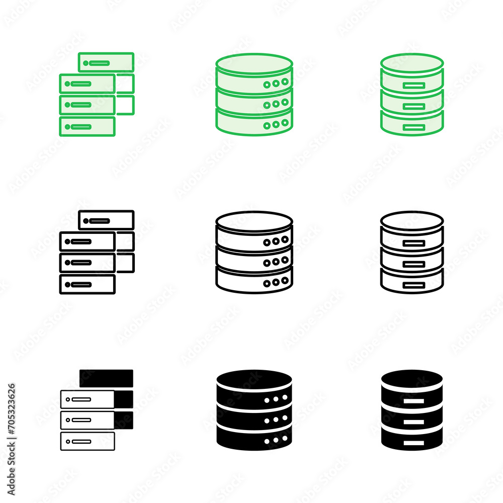 Database icon set. database vector icon Database icon set. database vector icon