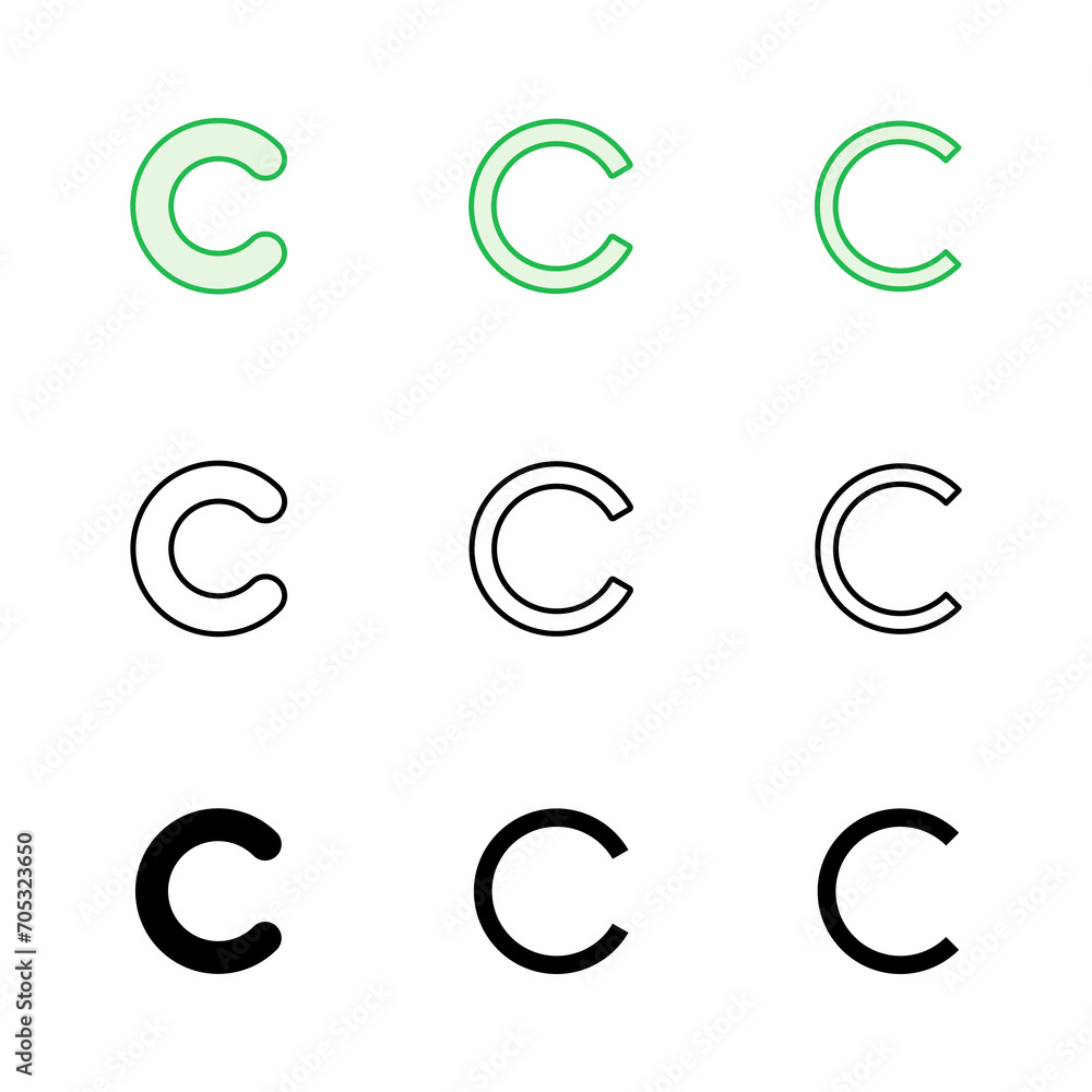 Copyright icon set. copyright symbols Copyright icon set. copyright symbols