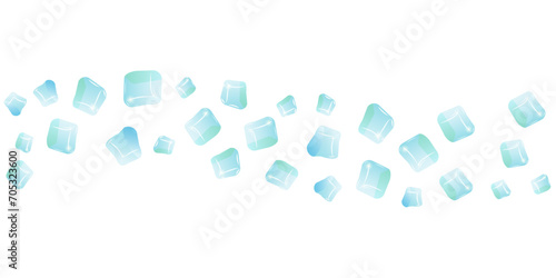 Transparent glass cube shapes in realistic style. Poster  banner  and social media design. Vector illustration.