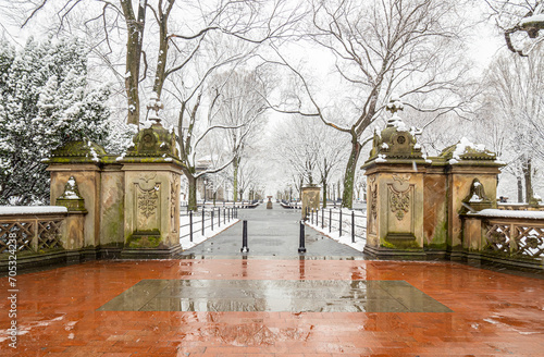 Central Park the Mall,snow storm photo