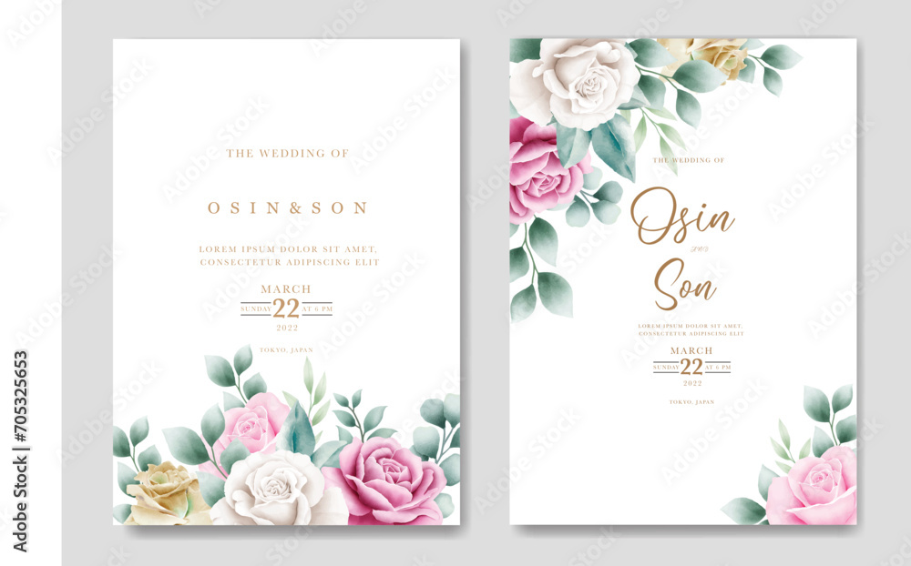 beautiful roses invitation card template