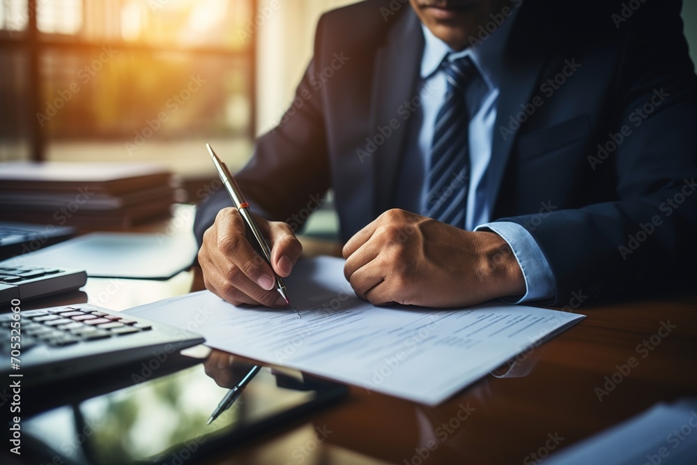 Businessman signing contract Businessman signing contract