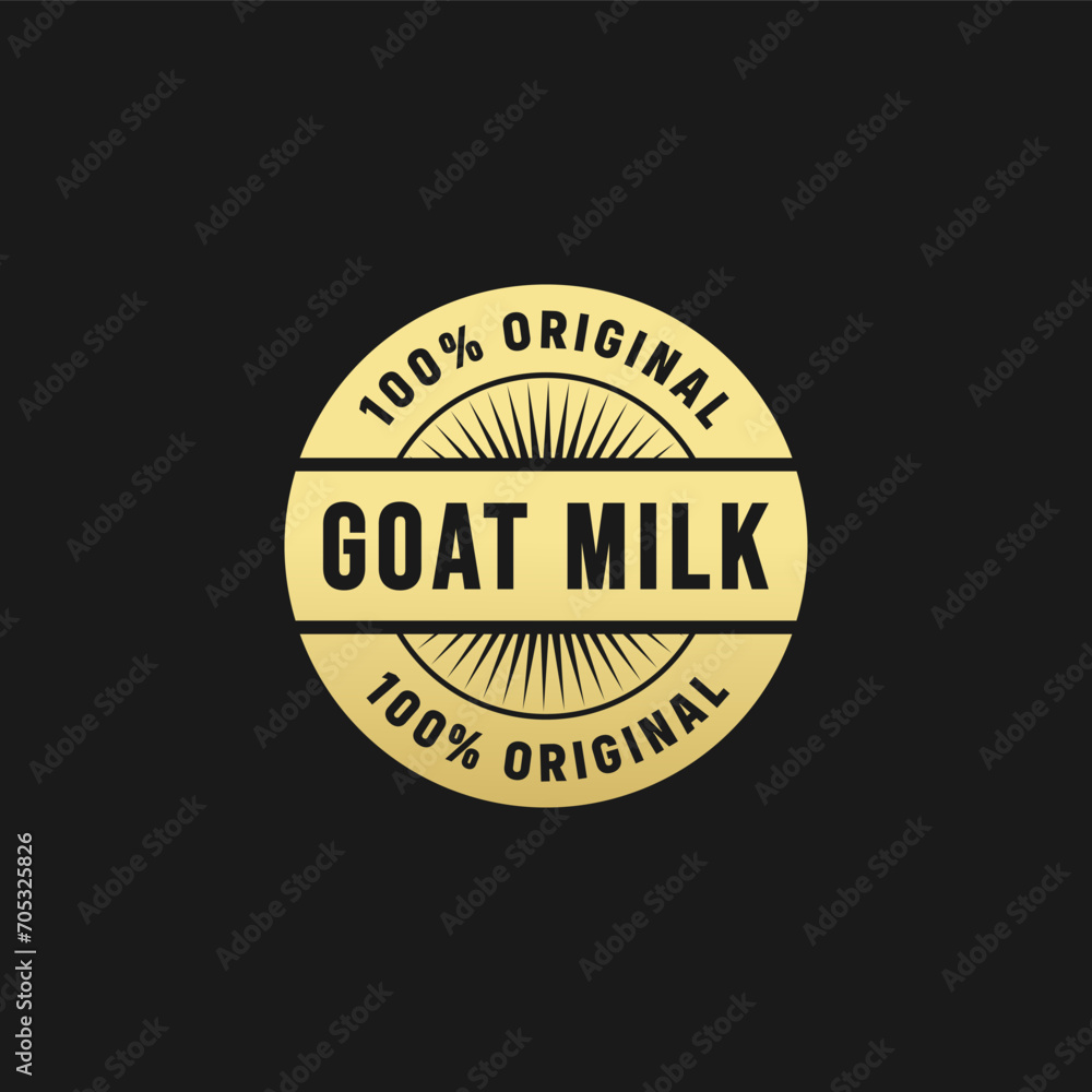 Goat milk Label or Goat milk stamp Vector Isolated. Best goat milk label. Simple design for goat milk stamp.