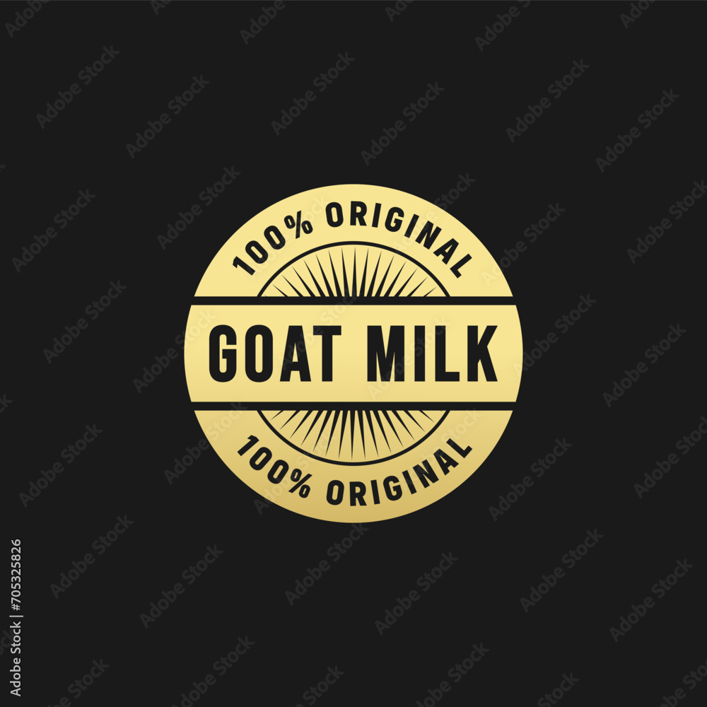 Goat milk Label or Goat milk stamp Vector Isolated. Best goat milk