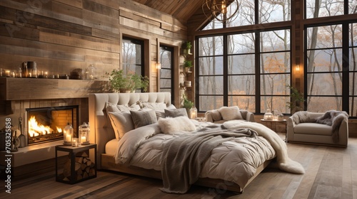 Modern rustic cozy house interior © duyina1990