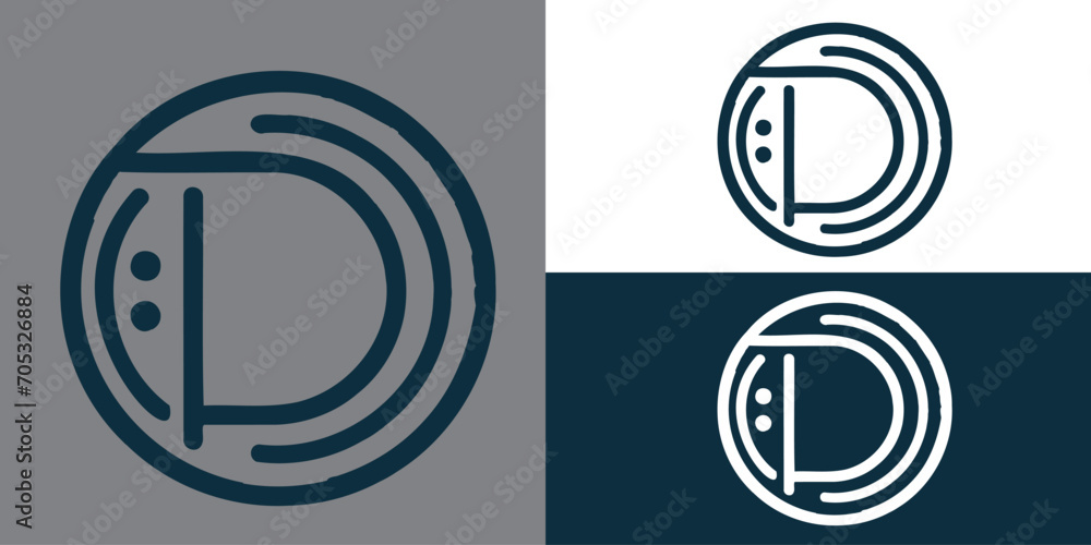 Lettering D simple logo Lettering D simple logo